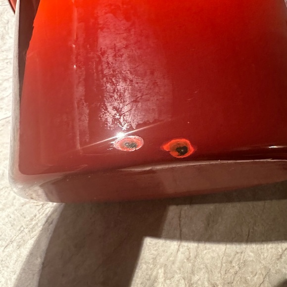 Le Creuset Enameled Steel Stock Pot with Lid, Red "Cerise" Ombre 8 Quarts - Picture 9 of 10